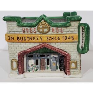 Santas Best Spirit of America BOBs no 4 GAS STATION small Christmas Village bldg